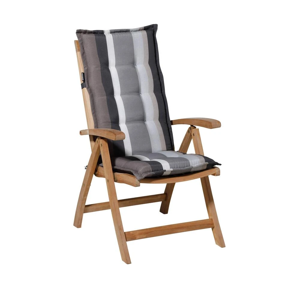 Madison - Tuinkussens Hoge Rug Stripe Grey - 123x50 - Grijs 4 Madison - Tuinkussens Hoge Rug Stripe Grey - 123x50 - Grijs - Afbeelding 2
