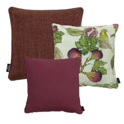 Madison Sierkussen Set Bordeaux - Jasmijn - 3 Stuks