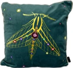 Madison Sierkussen 45x45 Cm Velvet Insect Blue