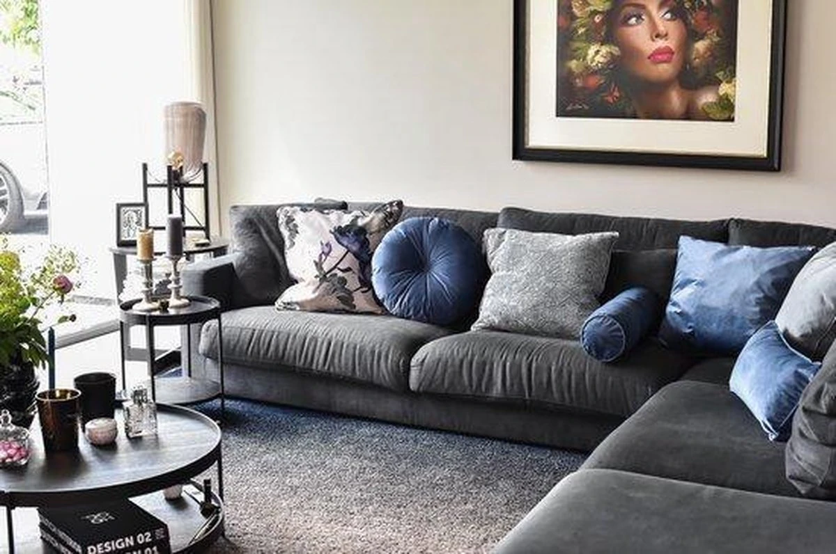 Madison Sierkussen 60x17,50 London Dark Blue 5 Madison Sierkussen 60x17,50 London Dark Blue - Afbeelding 3