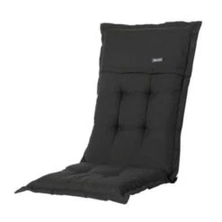 Madison Tuinstoelkussen Hoge Rug Rib Zwart