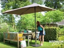 Madison Assymetric Sideway Parasol 360 X 220 Polyester Taupe -Madison 65ce8588e30a393e2777eabc3bcf54ef